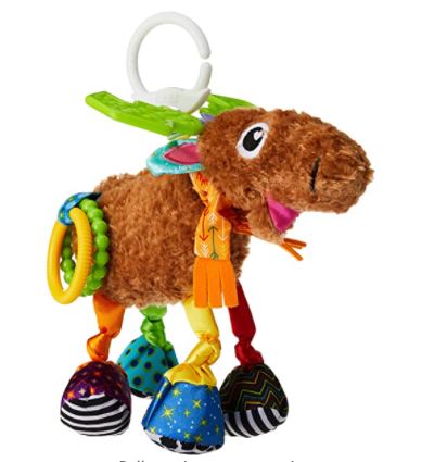 Baby car seat toy: tomy lamaze mortimer the moose