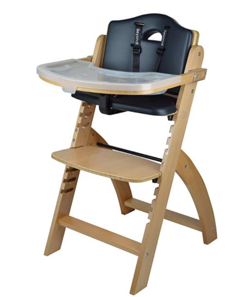 Convertible high chair: abiie beyond wooden high chair with tray